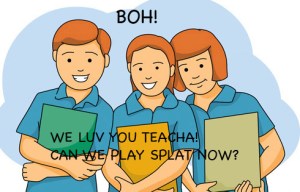 Three Students with Books