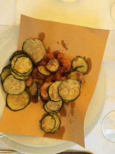 Prawns and Zucchini...Il Faro Restaurant (this is just the starter!)