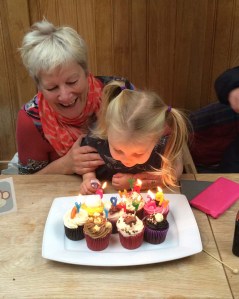 Blowing out the candles